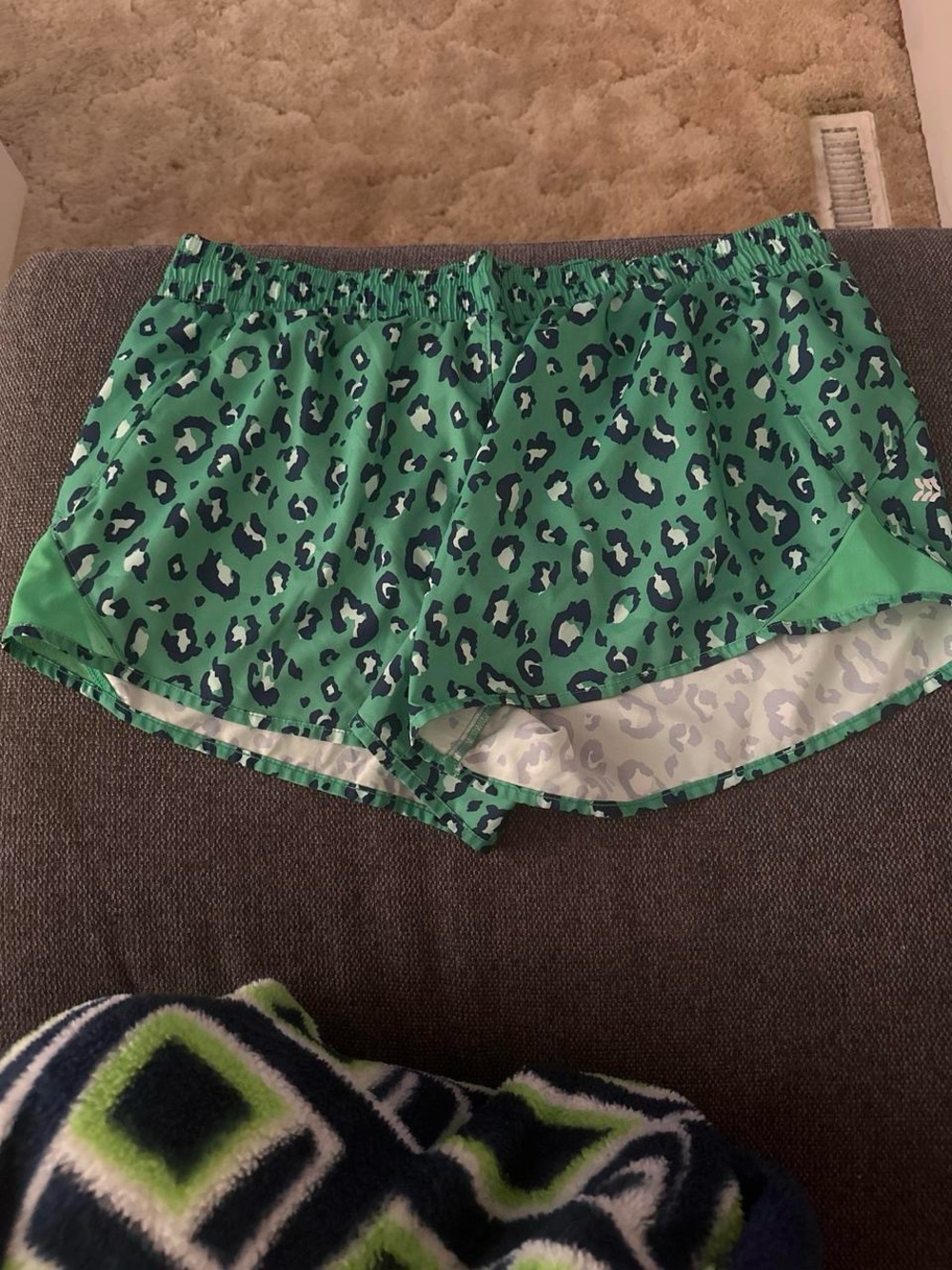 Women’s Green Leopard Print Sleep Shorts